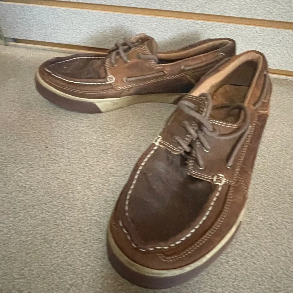 Durango‎ Mens DDB0143 Brown Leather Boat Shoes Moc Toe Loafers Size 9M